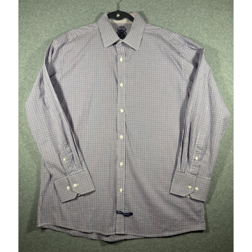 English Laundry Long Sleeve Plaid Button Up Shirt Size 17.5 34/35